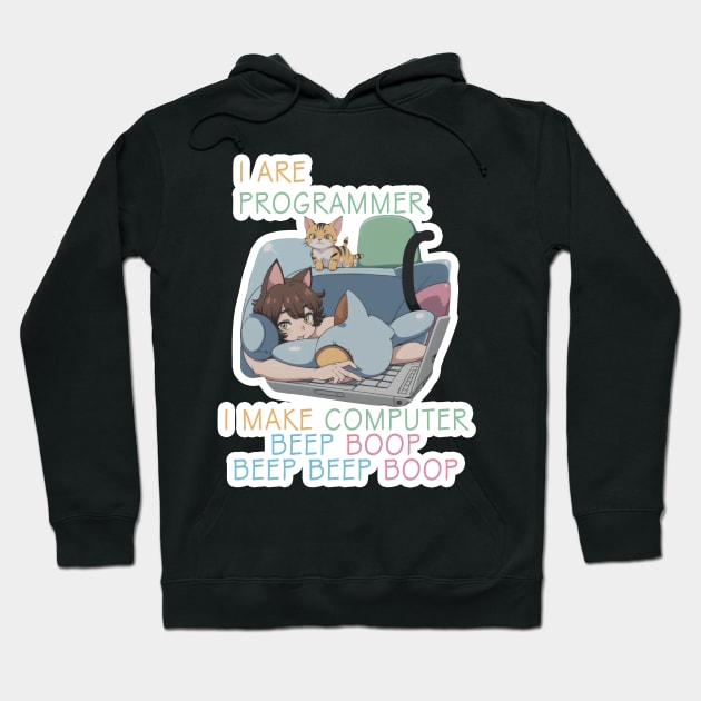 I are programmer i make computer beep boop Cat Hoodie by LycheeDesign